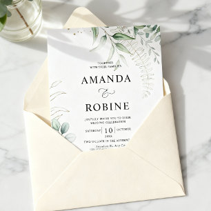 Künstlerische botanische Hochzeitseinladung Einladung