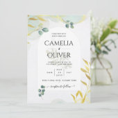 Künstlerische botanische Vegetation Einladung (Stehend Vorderseite)