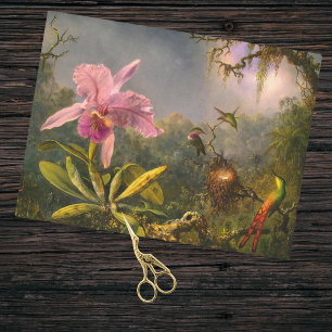 Künstlerische brasilianische Kattelya Orchid und 3 Seidenpapier
