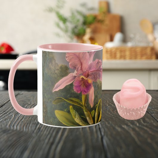 Künstlerische brasilianische Kattelya Orchid und 3 Tasse