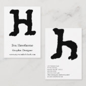 Künstlerische Buchstabe-"h-" Handmit buchstaben Visitenkarte (Vorne/Hinten)