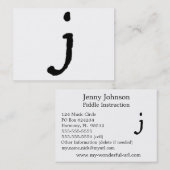 Künstlerische Buchstabe-"J-" Handmit buchstaben Visitenkarte (Vorne/Hinten)