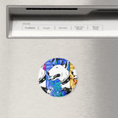 Künstlerische Bull Terrier Hunde Züchtung Design Magnet (In Situ (Geschirrspüler))