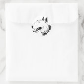 Künstlerische Bull Terrier Hunde Züchtung Design Runder Aufkleber (Tasche)