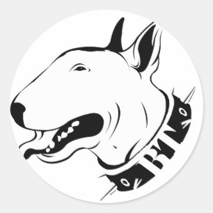 Künstlerische Bull Terrier Hunde Züchtung Design Runder Aufkleber