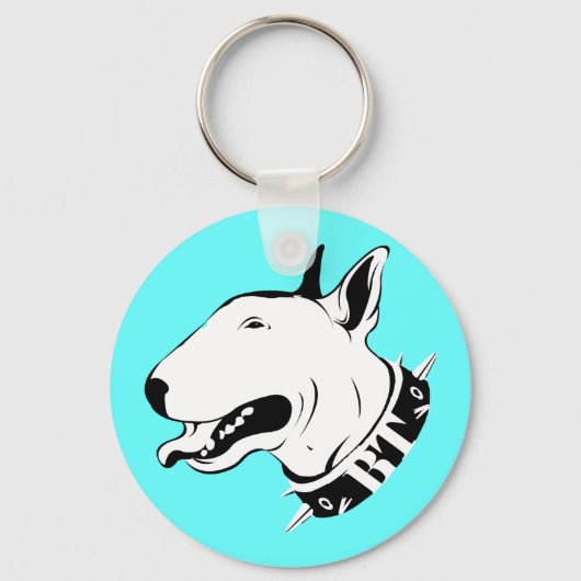 Künstlerische Bull Terrier Hunde Züchtung Design Schlüsselanhänger (Vorderseite)