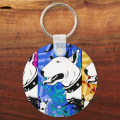 Künstlerische Bull Terrier Hunde Züchtung Design Schlüsselanhänger (Vorderseite)