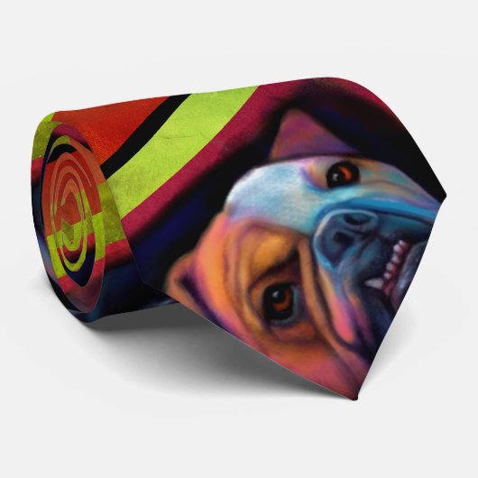 Künstlerische Bulldogge Krawatte (Gerollt)