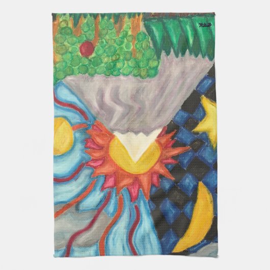 Künstlerische bunte Küchen-Tücher Geschirrtuch (Vertikal)