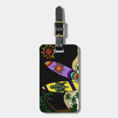 Künstlerische bunte Surfbretter, die Kunst surfen Gepäckanhänger (Vorderseite vertikal)