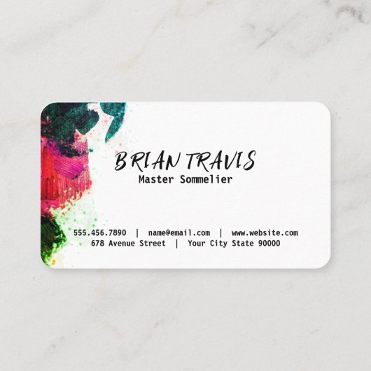künstlerische Bürste | Creative Wine Graphic Visitenkarte (Rückseite)