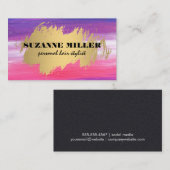 künstlerische Bürste | Gold gebürstet Visitenkarte (Vorne/Hinten)