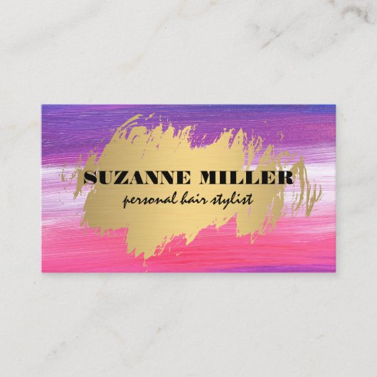 künstlerische Bürste | Gold gebürstet Visitenkarte (Vorderseite)