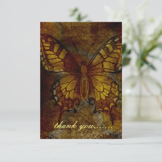 Künstlerische Butterfly-Note oder Dankeskarte (Stehend Vorderseite)