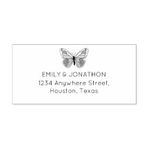 Künstlerische Butterfly-Rücksendeadresse Hochzeit