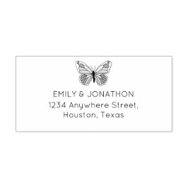 Künstlerische Butterfly-Rücksendeadresse Hochzeit Gummistempel