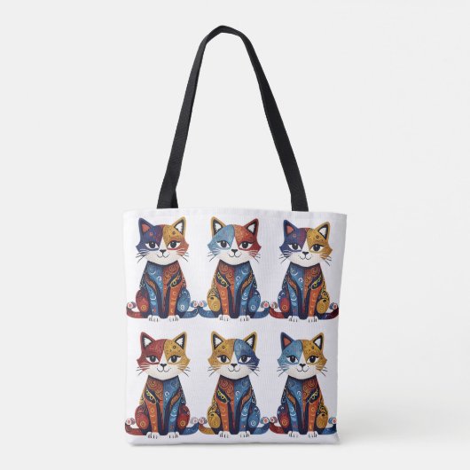 Künstlerische Cat Lover Tasche (Rückseite)