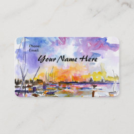 Künstlerische Charleston Watercolor Business Card  Visitenkarte