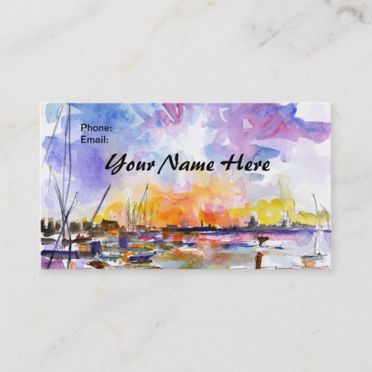 Künstlerische Charleston Watercolor Business Card  Visitenkarte (Vorderseite)