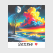 Künstlerische Cloud-Szene Aufkleber (Blatt)