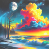 Künstlerische Cloud-Szene Aufkleber (Vorderseite)