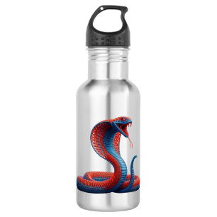 Künstlerische Cobra Grafik Wasserflasche - Vibrant