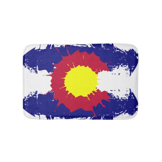 Künstlerische Colorado Fahne Farbe Spritzer Badema Badematte (Vorderseite)