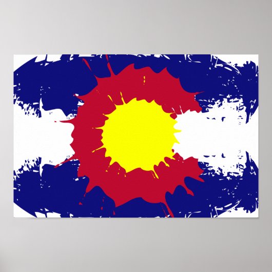 Künstlerische Colorado Flag Spritzer Poster (Vorne)