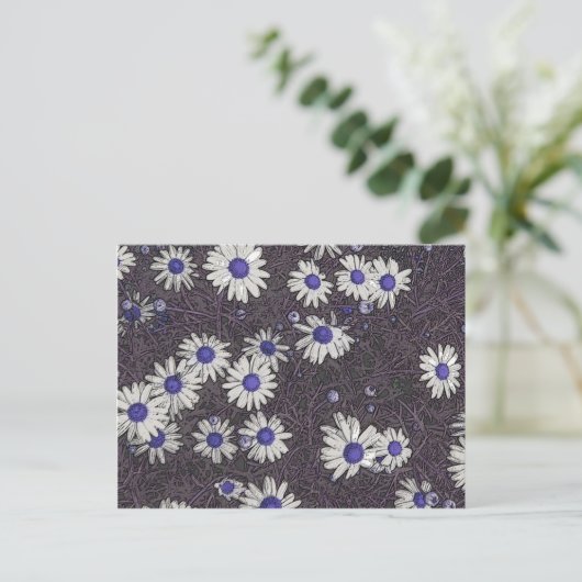 Künstlerische Daisies Postkarte (Stehend Vorderseite)