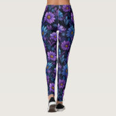 Künstlerische Daisy Luxus Mode Fitnessstudio Leggings (Rückseite)