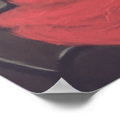 Künstlerische Dame in einem Roten Kleid in Paris Poster (Ecke)