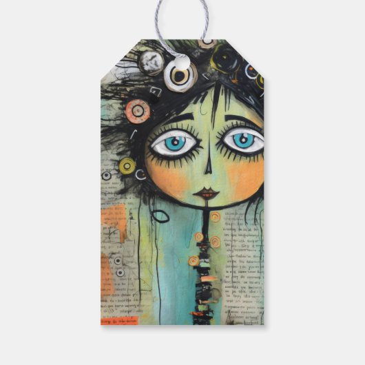 Künstlerische Damen 8 Geschenkanhänger (Rückseite)