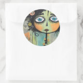 Künstlerische Damen 8 Runder Aufkleber (Tasche)