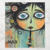 Künstlerische Damen 8 Weinetikett (Einzelnes Label)