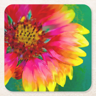 Künstlerische Darstellung der Indian Blanket-Blume Rechteckiger Pappuntersetzer