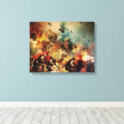Künstlerische Darstellung des Krieges Leinwanddruck (Insitu (Holzboden))
