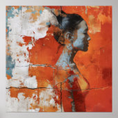 Künstlerische Darstellung einer Frau im Profil Poster (Vorne)