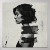 Künstlerische Darstellung einer Frau im Profil Poster (Vorne)