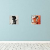 Künstlerische Darstellung einer Frau in Profil Bilderwand Sets (Holzboden)