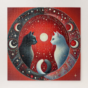 Künstlerische Darstellung von Yin und Yang Cats Puzzle