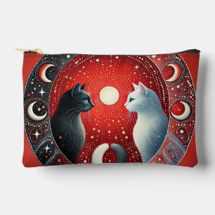 Künstlerische Darstellung von Yin und Yang Cats Zubehörtasche