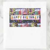 Künstlerische Dekorative HAPPY BIRTHDAY Script Rechteckiger Aufkleber (Tasche)