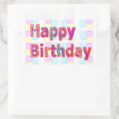 Künstlerische Dekorative HAPPY BIRTHDAY Script Rechteckiger Aufkleber (Tasche)