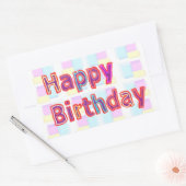 Künstlerische Dekorative HAPPY BIRTHDAY Script Rechteckiger Aufkleber (Umschlag)