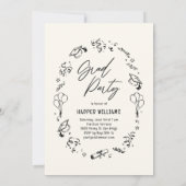 Künstlerische Doodles Editable Color Abschluss Ein Einladung (Rückseite)