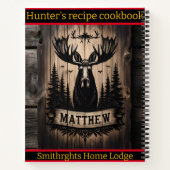 Künstlerische Elchschnitzerei auf rustikalem Holzf Notizblock (Rückseite)