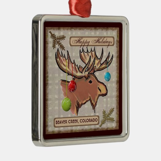 Künstlerische Elchverzierung Beaver Ornament Aus Metall (Rechts)