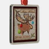 Künstlerische Elchverzierung Estes Park-Colorados Silbernes Ornament (Rechts)