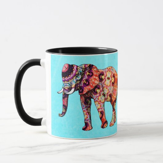 Künstlerische Elefantencoffee-Tasse Tasse (Links)