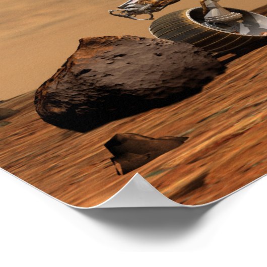 Künstlerische Endition von Mars Rover Poster (Ecke)